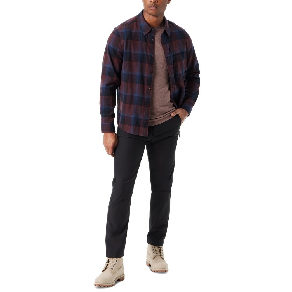 Bass Outdoor Shirt Men's M Fudge Plaid Long Sleeve Button-Up Classic Fit MAC42 - Picture 8 of 8